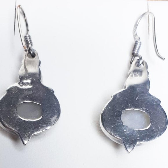 Moonstone in sterling silver drop earrings. - Picture 2 of 2